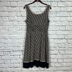 STUDIO I A-Line Dress Womens SIZE 10 Brown/Black Mid Length Sleeveless